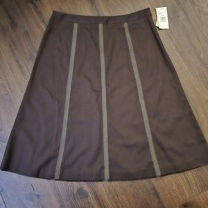 Harve' Benard NWT Skirt Tall Size 16 Brown Faux Suede Stretch Cotton Spandex